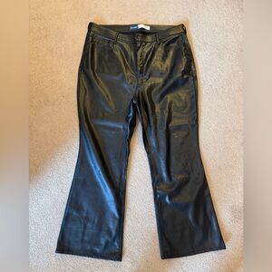Old Navy Black Faux Leather Flare Jeans